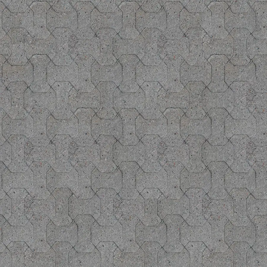 Close-up of interlocking paving stones with visible open joints between blocks