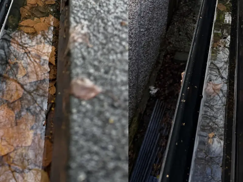 A cleared gutter run