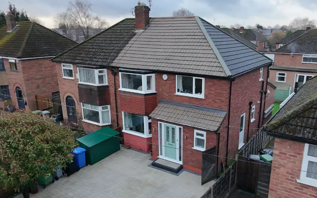 The same run of roofs after cleaning