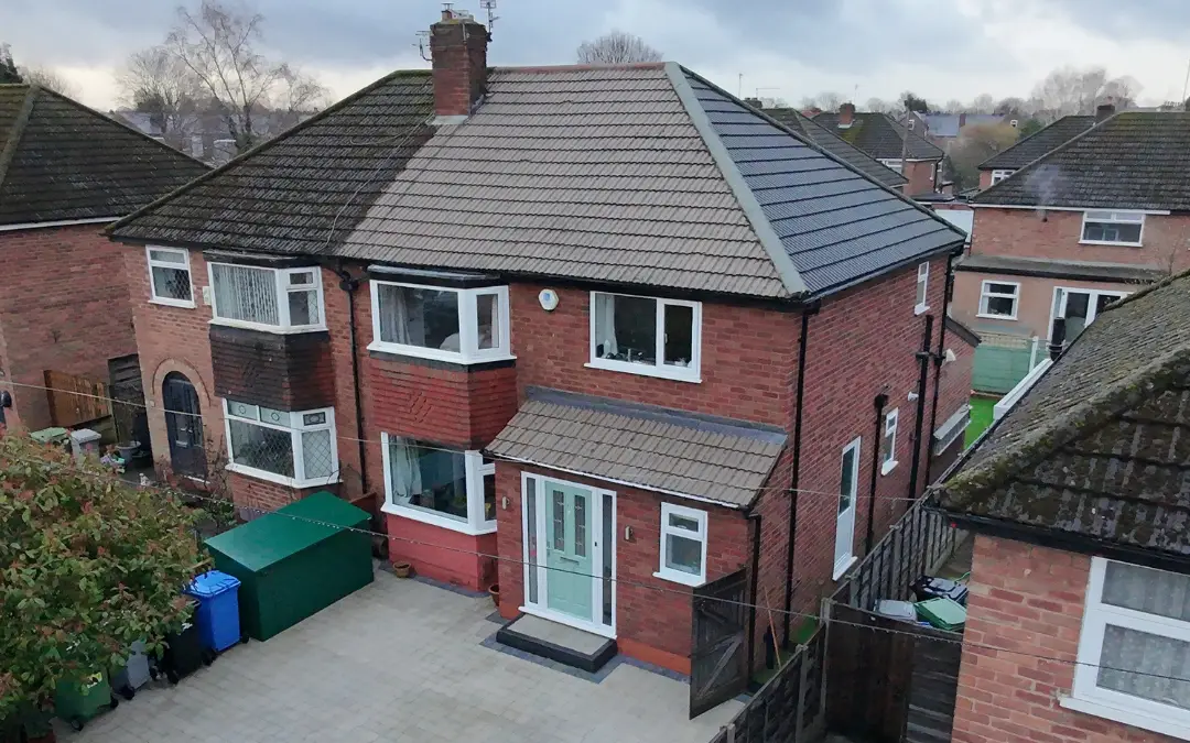 The same roof after moss removal, tiles clear and even in colour